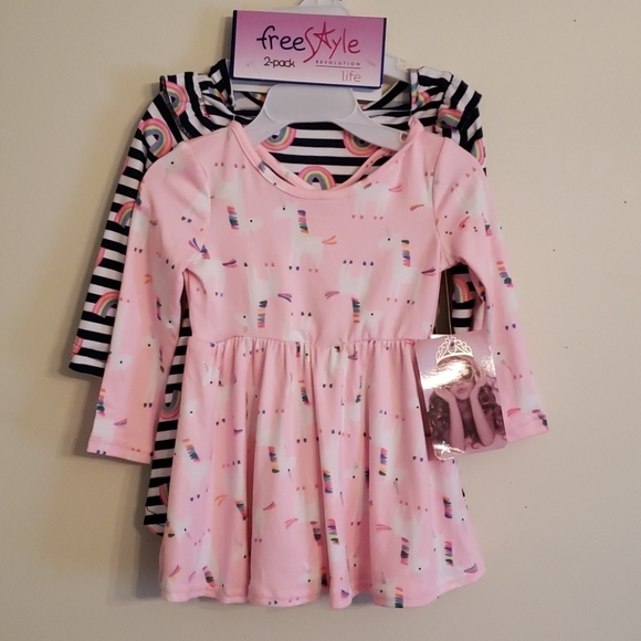 12 MO babygirl 2-Pack Long Sleeved Dresses - Picture 2 of 10